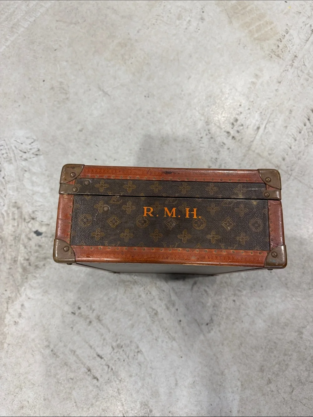 Louis Vuitton Monogram Leather Trim Vintage Carry Case in Brown